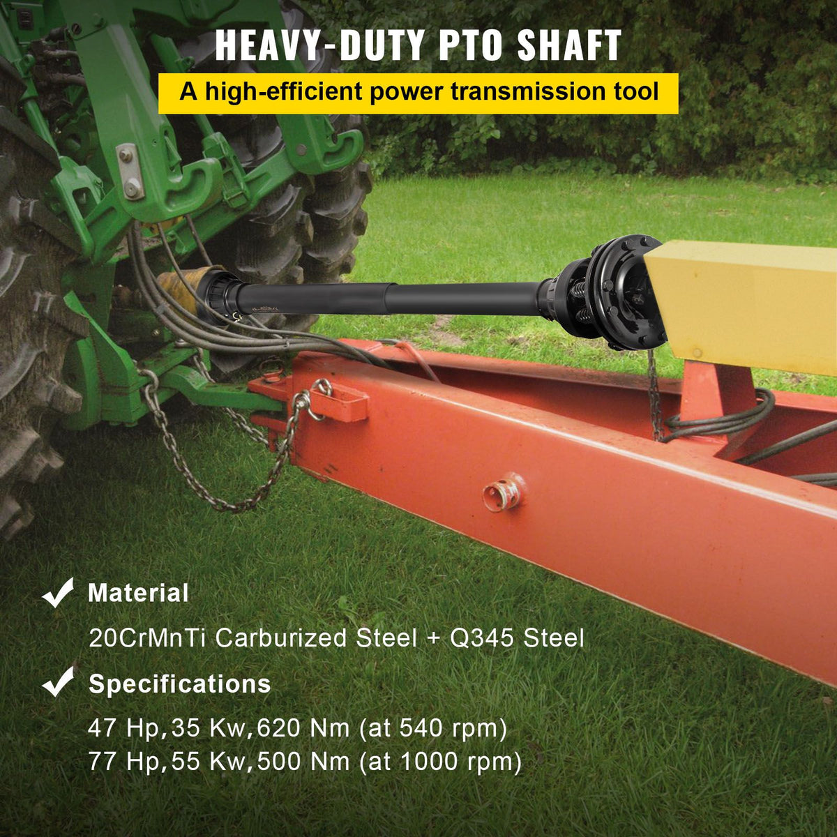 PTO Shaft, 1-3/8\" PTO Drive Shaft, 6 Spline Both Ends PTO Driveline Shaft, Series 5