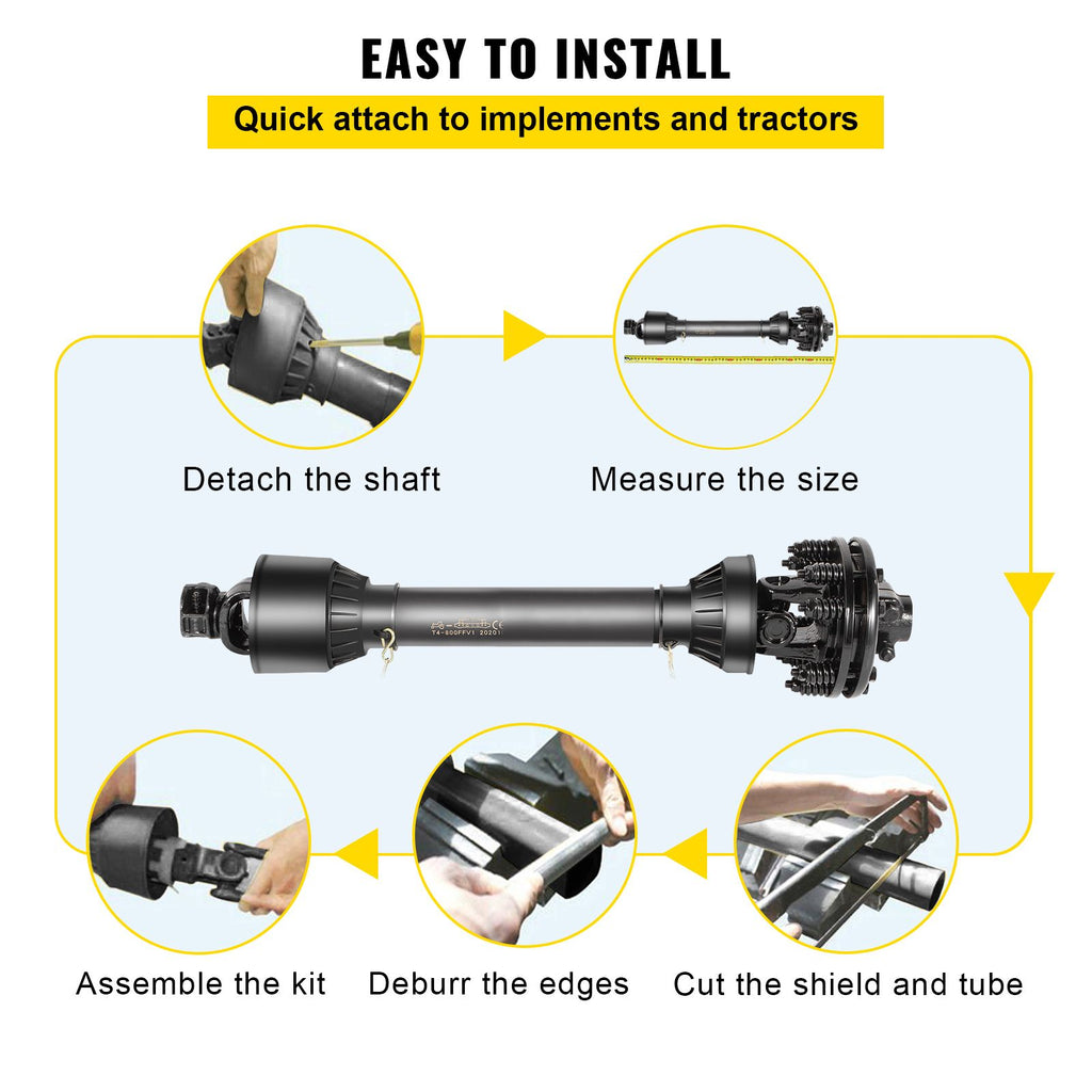 PTO Shaft, 1-3/8\" PTO Drive Shaft, 6 Spline Both Ends PTO Driveline Shaft, Series 5