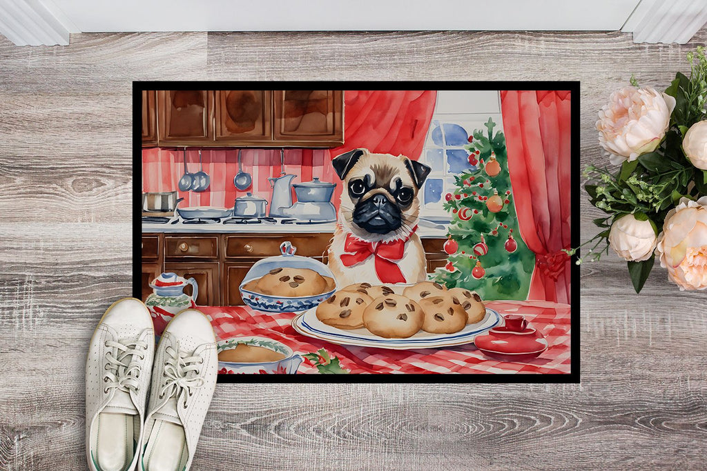 Pug Christmas Cookies Indoor-Outdoor Doormat