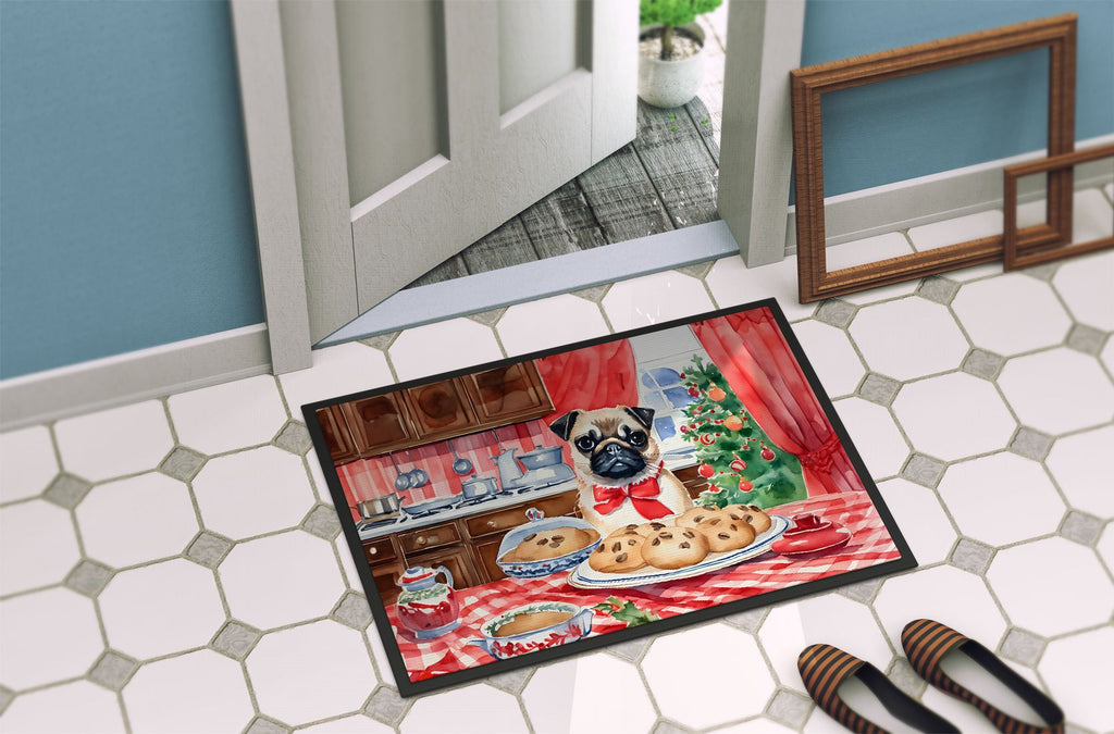 Pug Christmas Cookies Indoor-Outdoor Doormat