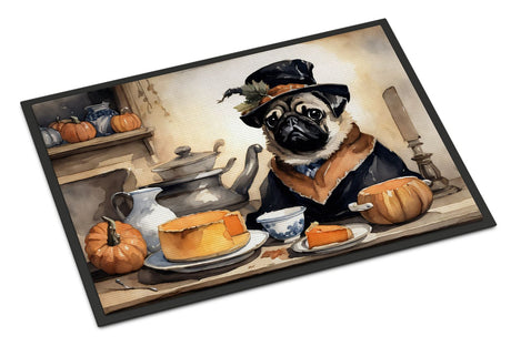 Pug Fall Pumpkin Doormat for Halloween Entryways