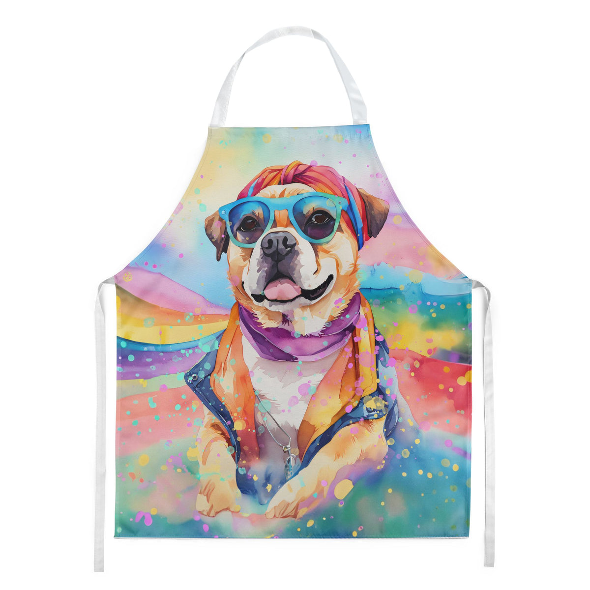 Pug Hippie Dawg Art Bib Apron
