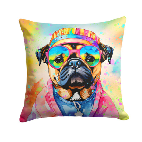 Pug Hippie Dawg Decorative Throw Pillow