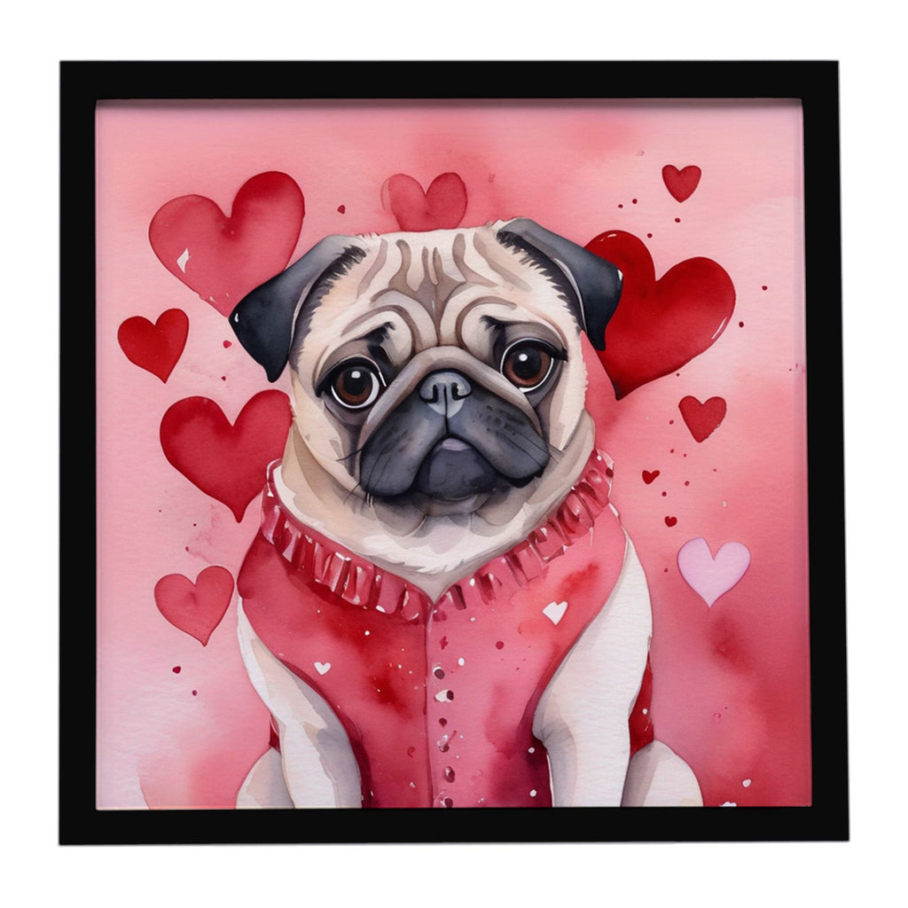 Pug My Valentine Framed Wall Art