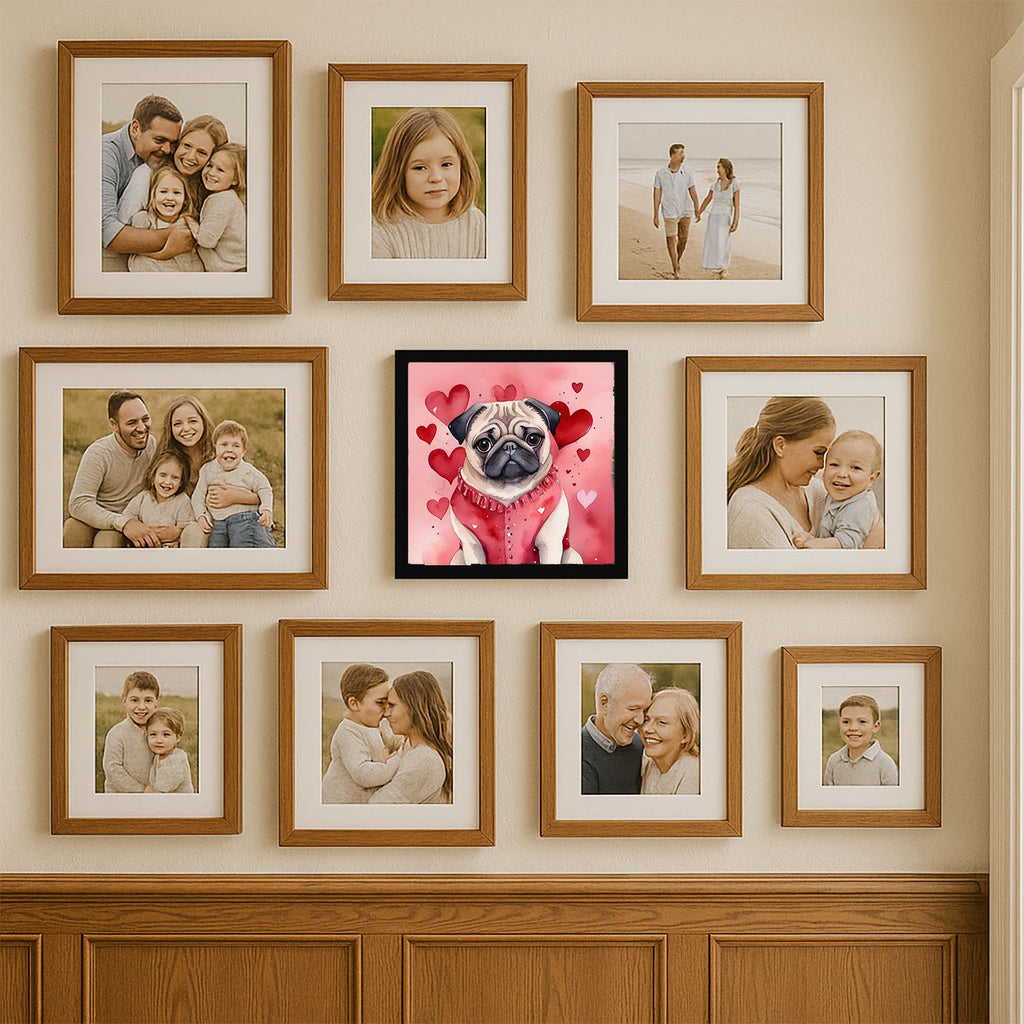 Pug My Valentine Framed Wall Art