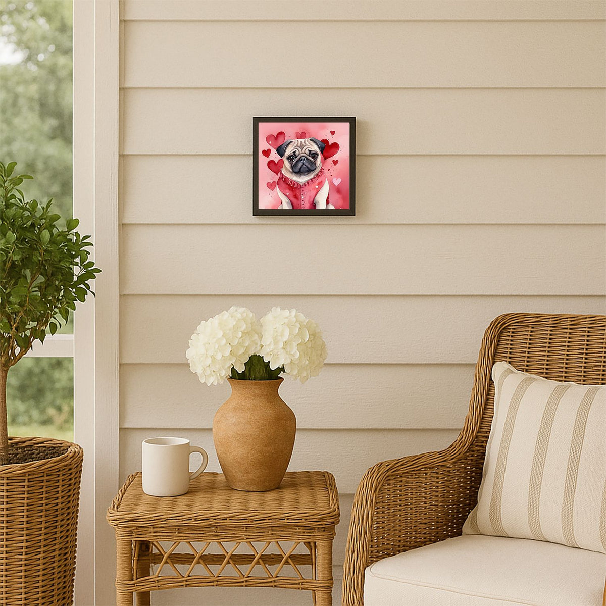 Pug My Valentine Framed Wall Art
