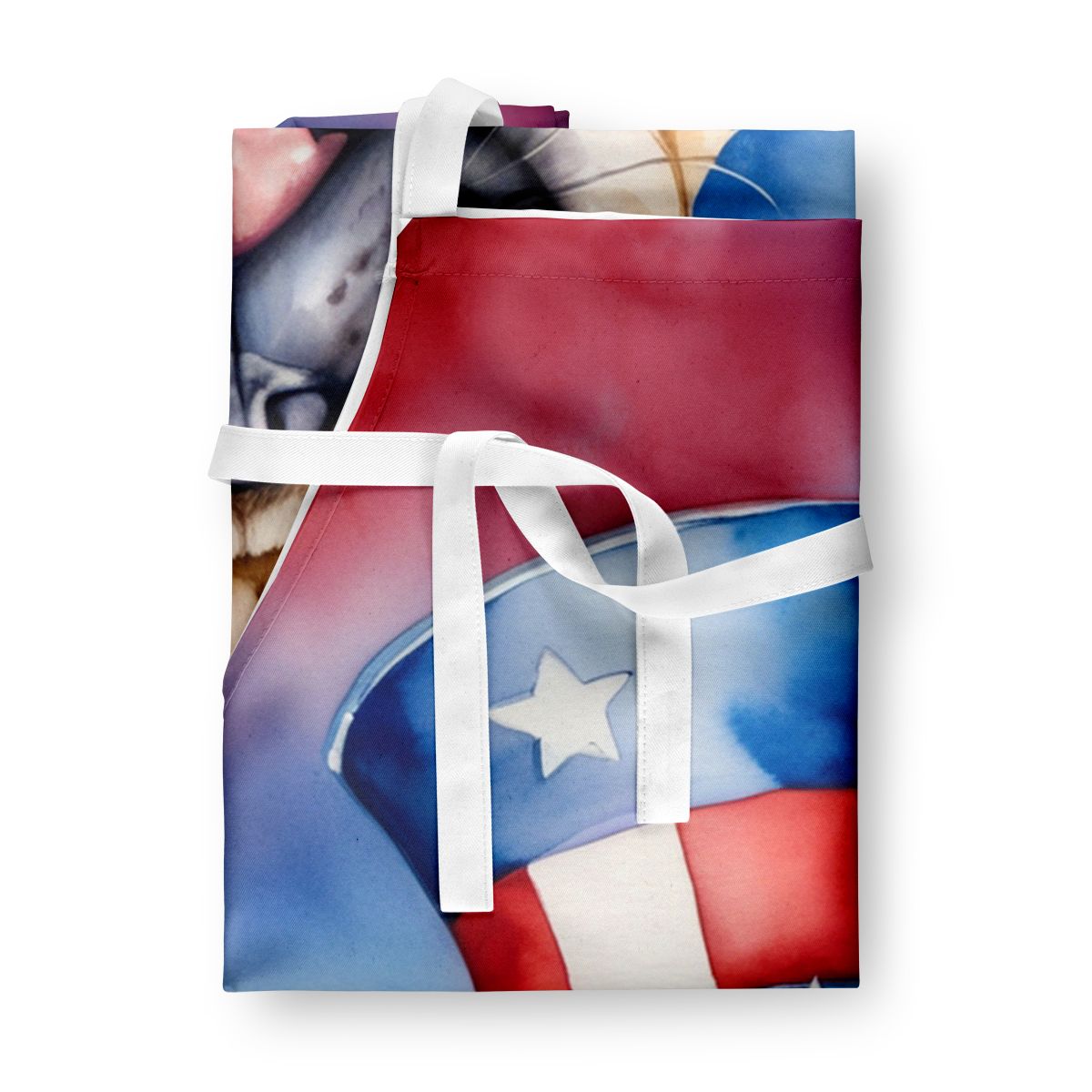 Patriotic Pug Full-Color Bib Apron
