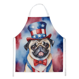 Patriotic Pug Full-Color Bib Apron