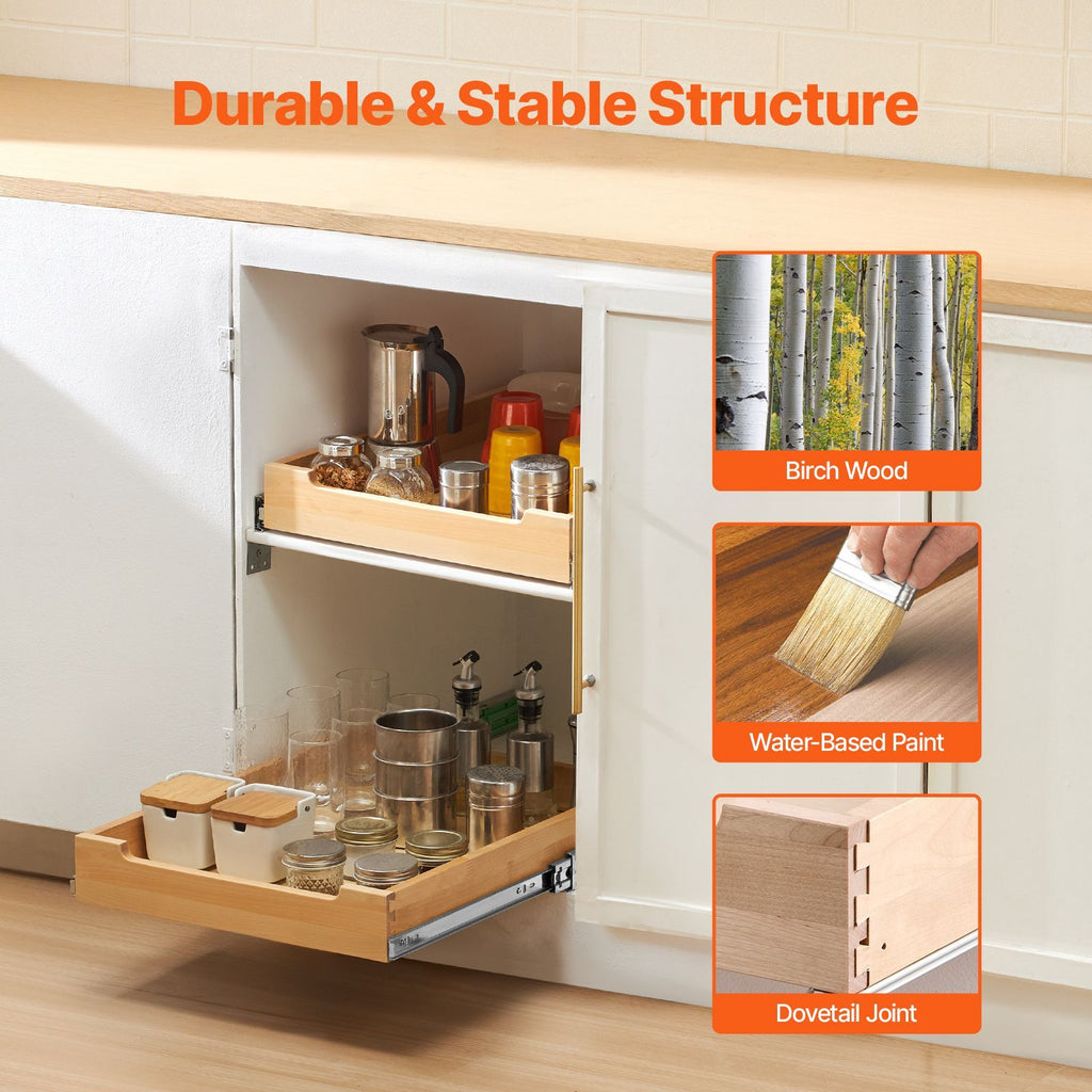 Soft-Close Pull-Out Base Cabinet Organizer