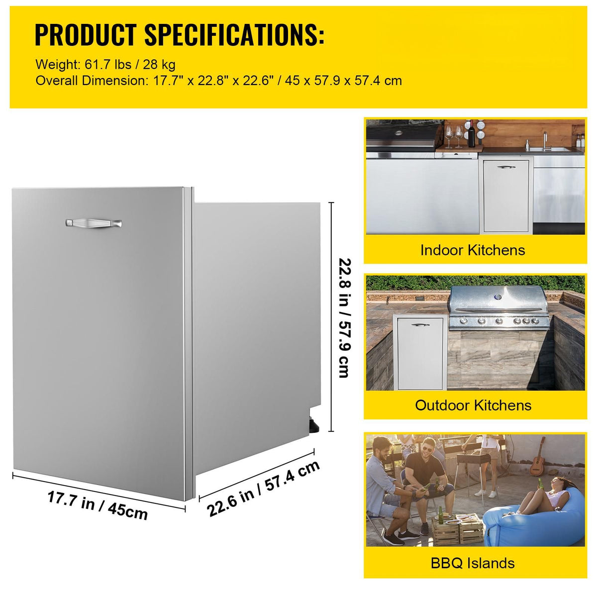 Enclosed Pull-Out Trash Drawer for Outdoor Kitchens