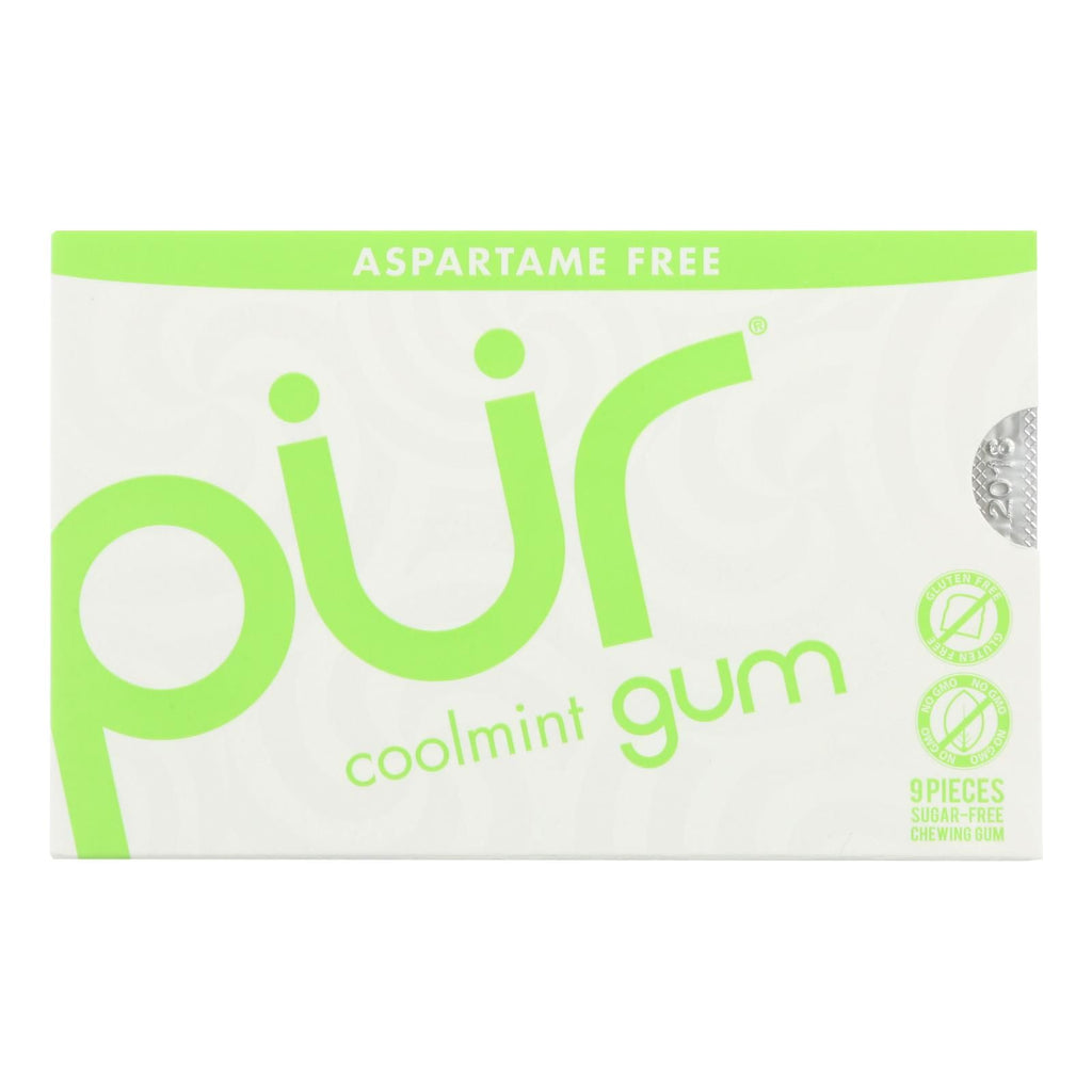 Pur Gum Coolmint - Aspartame Free, 100% Xylitol, 9 Pieces (Case of 12)