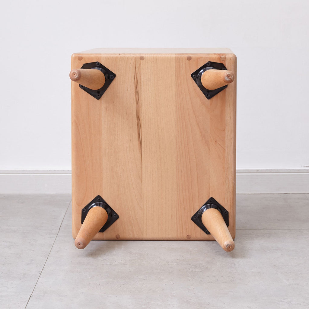 Nordic Bedside Cabinet with Open Storage and Cable Access