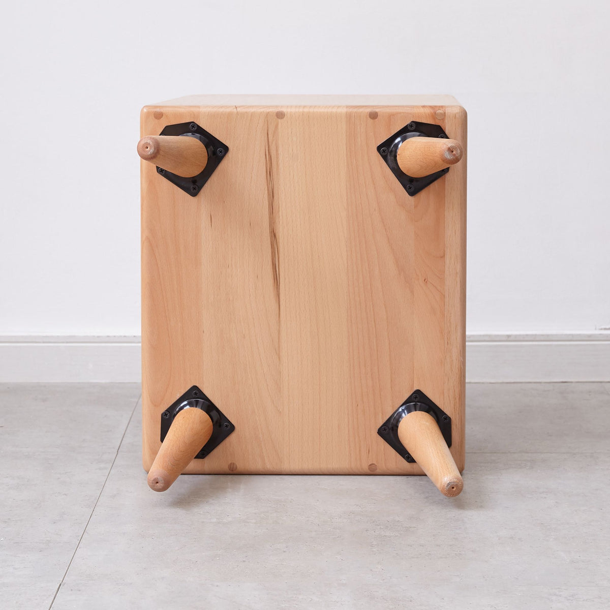 Nordic Bedside Cabinet with Open Storage and Cable Access