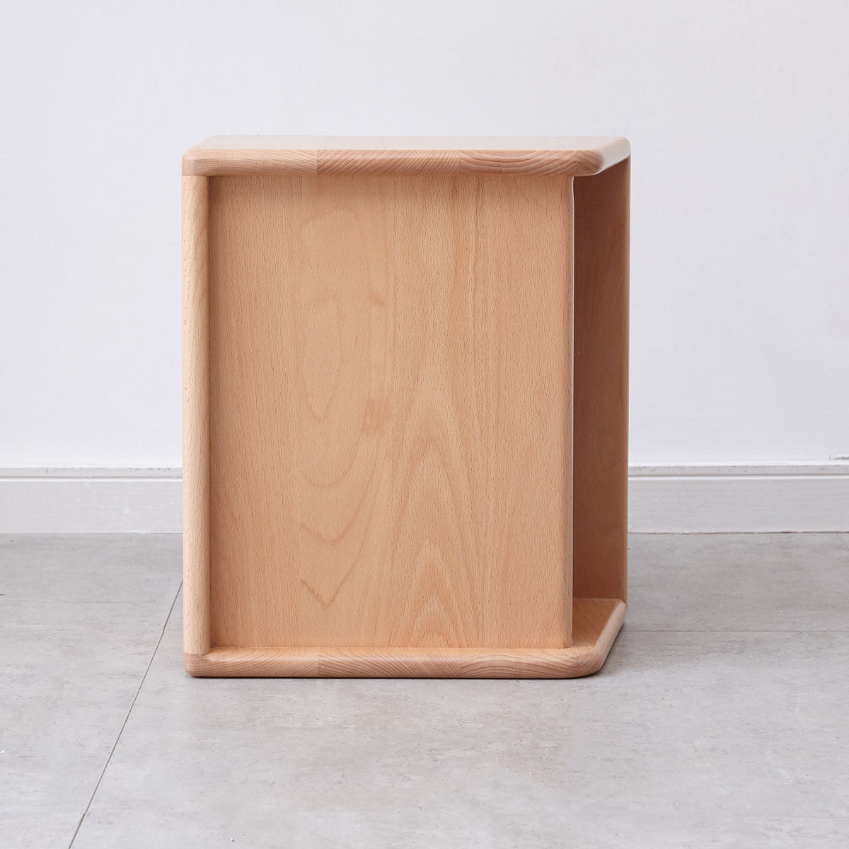 Nordic Bedside Cabinet with Open Storage and Cable Access