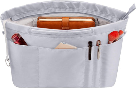 Purse Insert Organizer for Tote Handbags with Zipper Liner