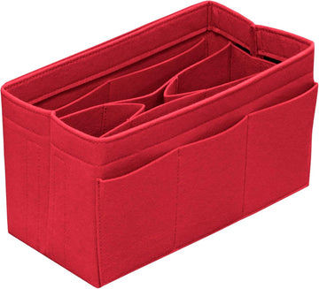Purse Organizer Insert - Felt Bag Organizer for Tote Purse Bag with 14 Pockets - Red Large