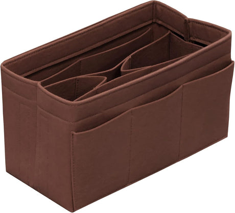 Felt Purse Organizer Insert with 14 Pockets – Large Brown Bag Organizer
