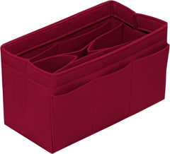 Large Felt Purse Organizer Insert with 14 Pockets – Dark Red