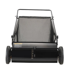 Push Lawn Sweeper with Adjustable Brushes for Easy Leaf Collection