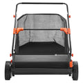 Effortless Lawn Sweeper with V-Shaped Brushes and Adjustable Height