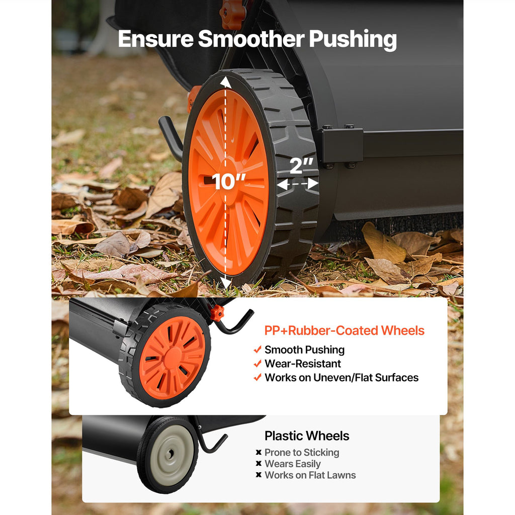 Effortless Lawn Sweeper with V-Shaped Brushes and Adjustable Height