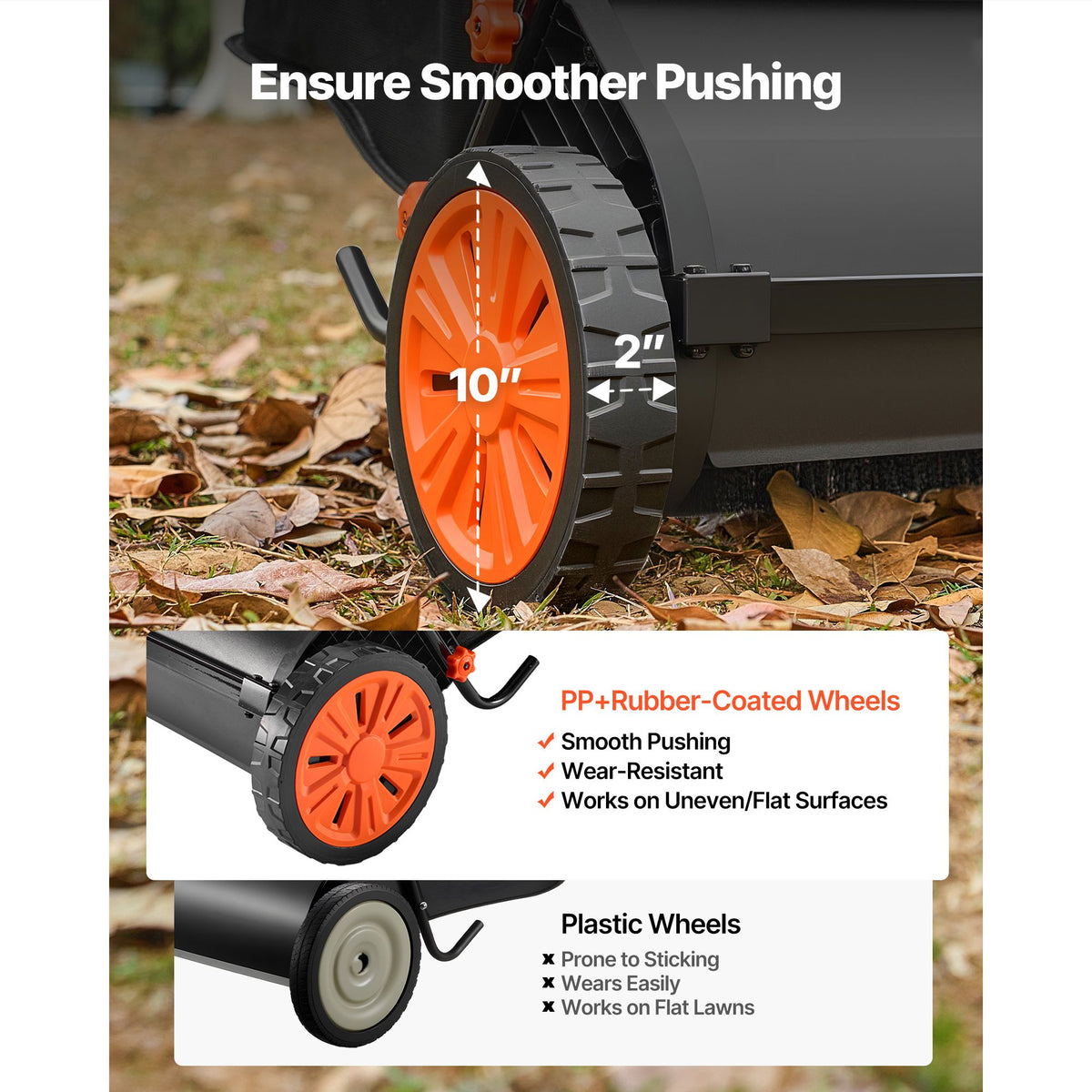 Effortless Lawn Sweeper with V-Shaped Brushes and Adjustable Height