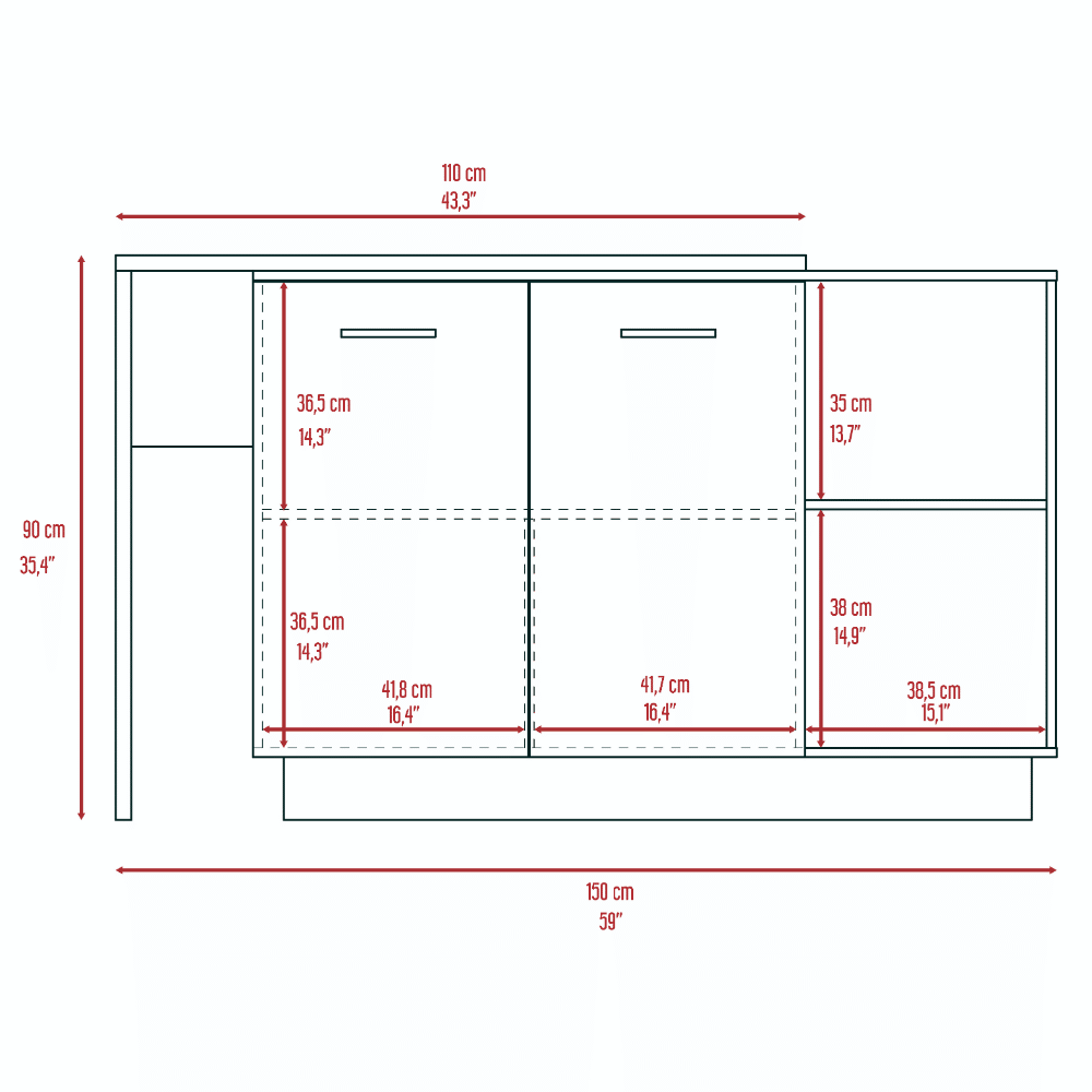 Quebec Kitchen Island and Pantry Cabinet Set