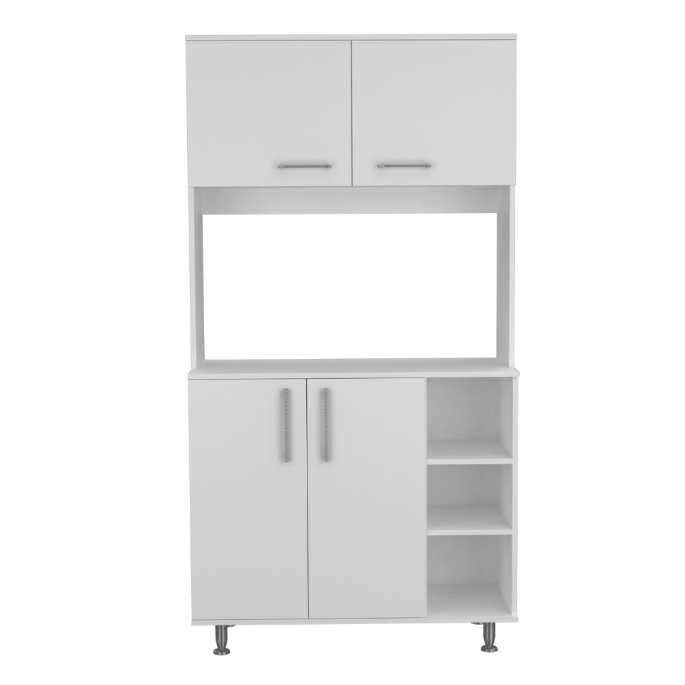Quebec Kitchen Island and Pantry Cabinet Set