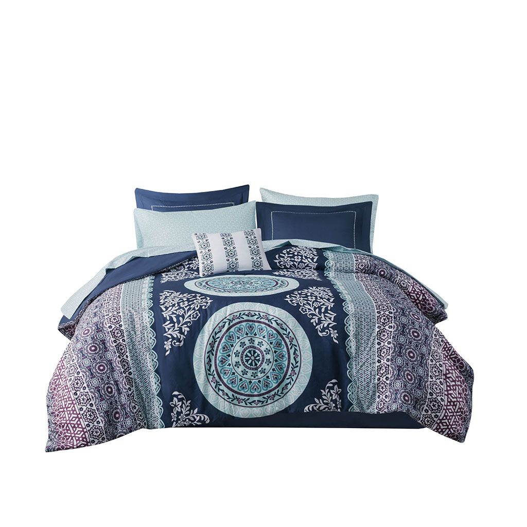 Queen Boho Medallion Comforter and Sheet Set
