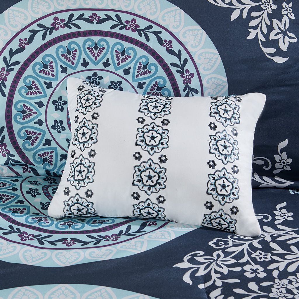 Queen Boho Medallion Comforter and Sheet Set
