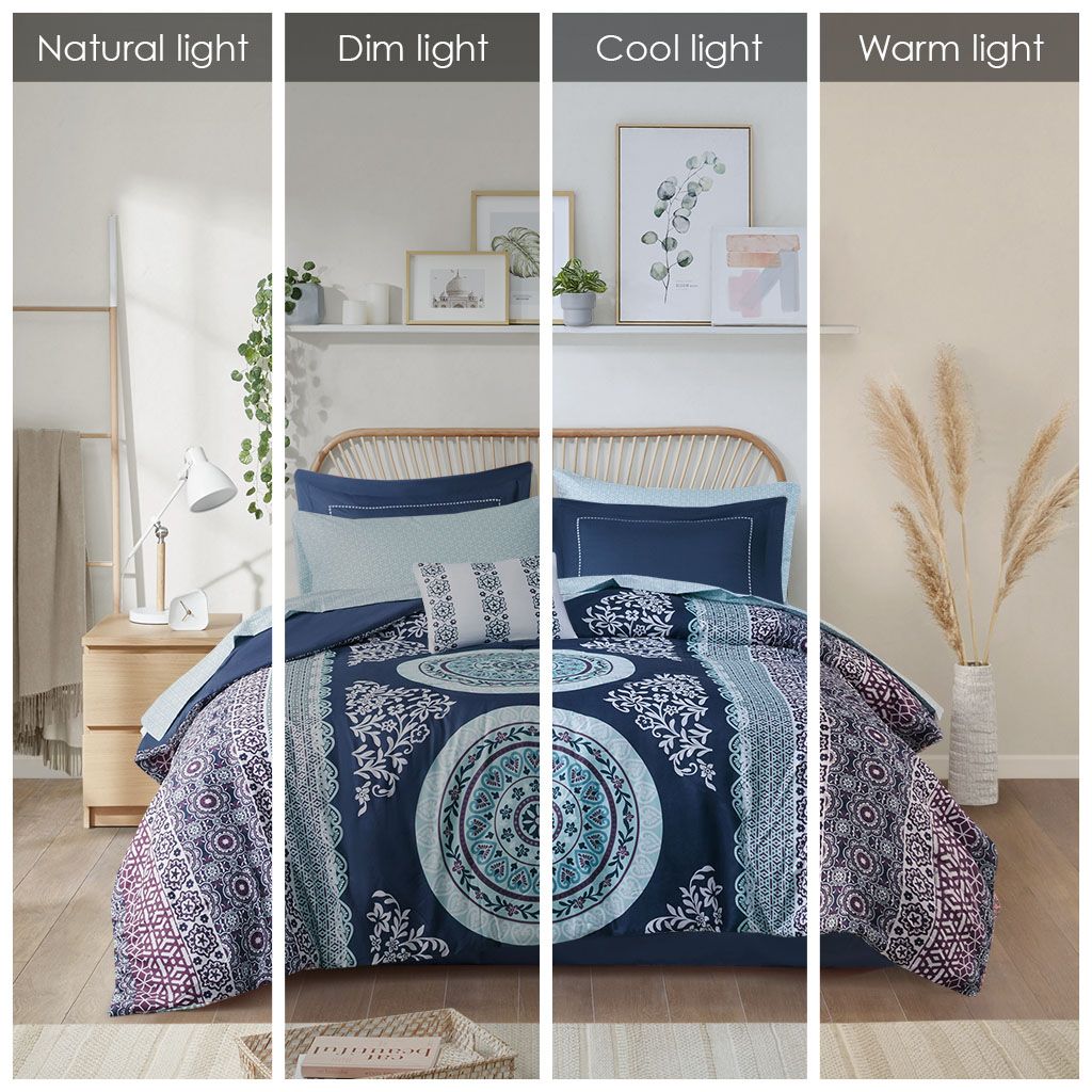 Queen Boho Medallion Comforter and Sheet Set