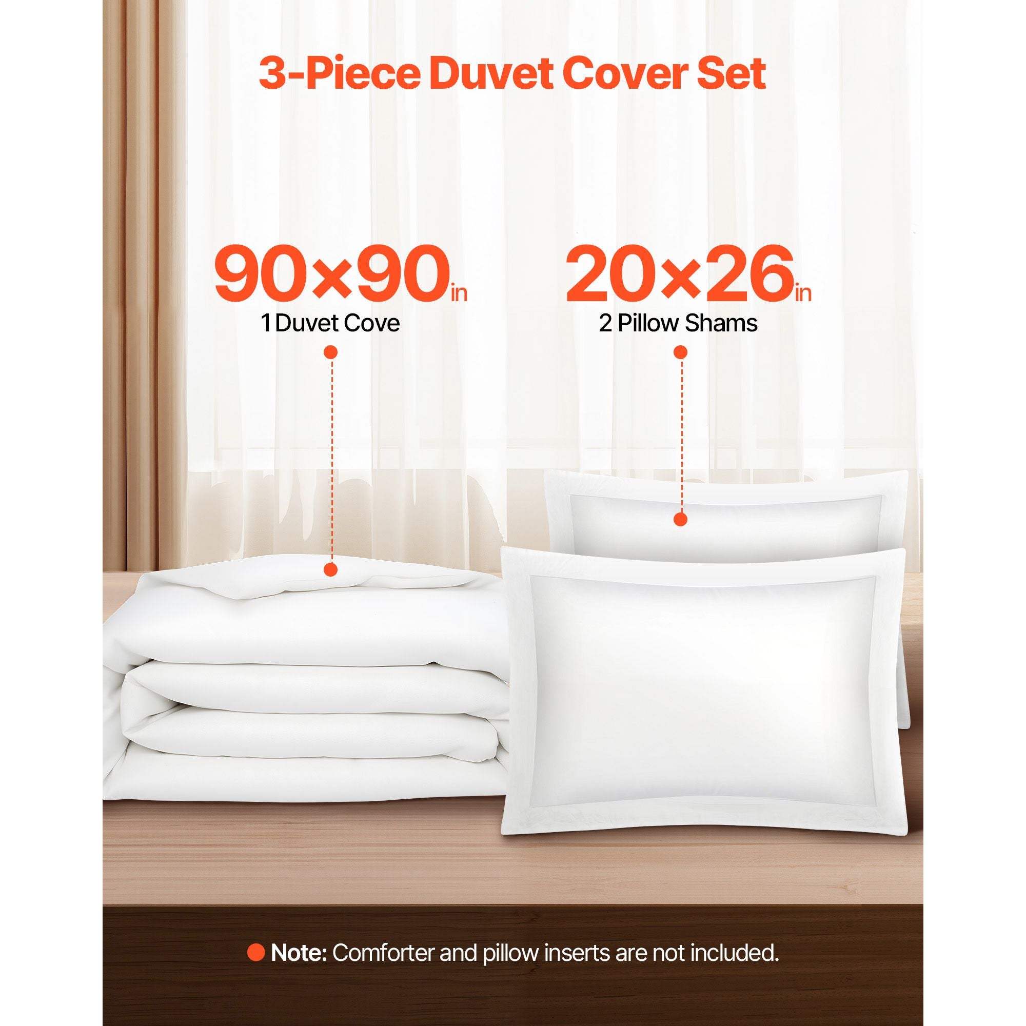 Queen Duvet Cover Set, 100% Cotton, 3 Pieces Bedding Set Queen Size with 1 Duvet Cover an