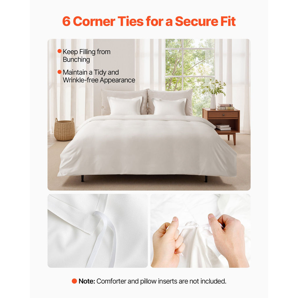 Queen Duvet Cover Set, 100% Cotton, 3 Pieces Bedding Set Queen Size with 1 Duvet Cover an