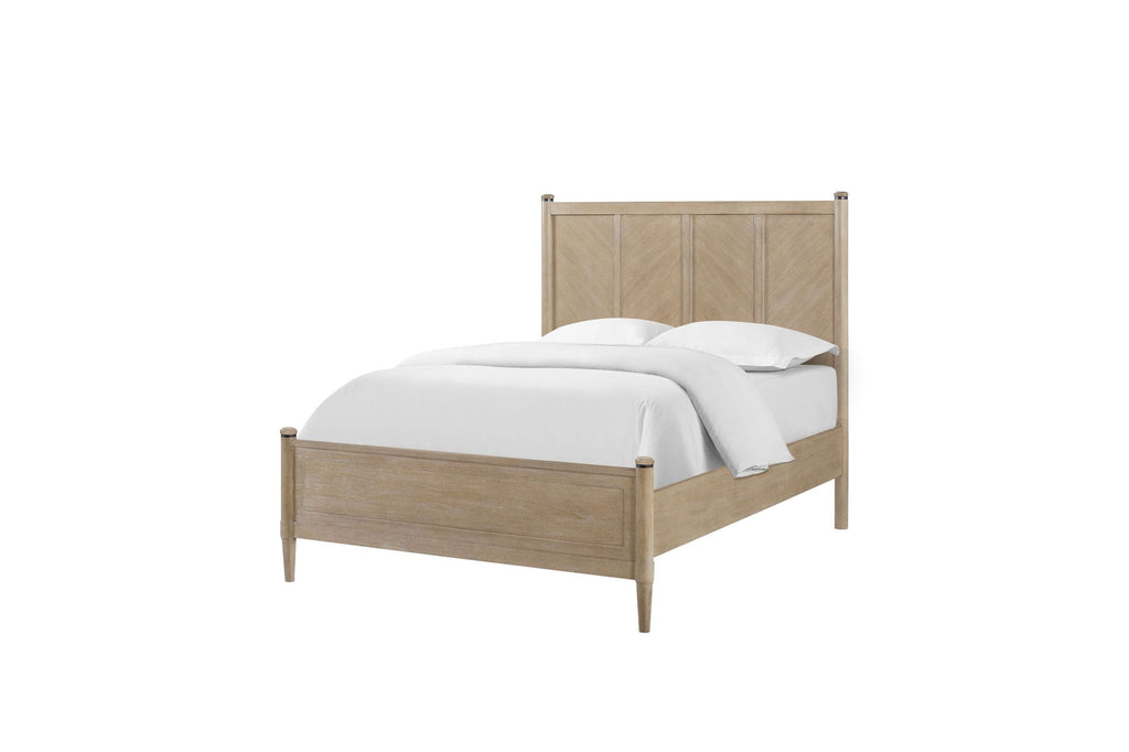 Queen Lo-Post Bed in Sand Finish – Transitional Casual Styling