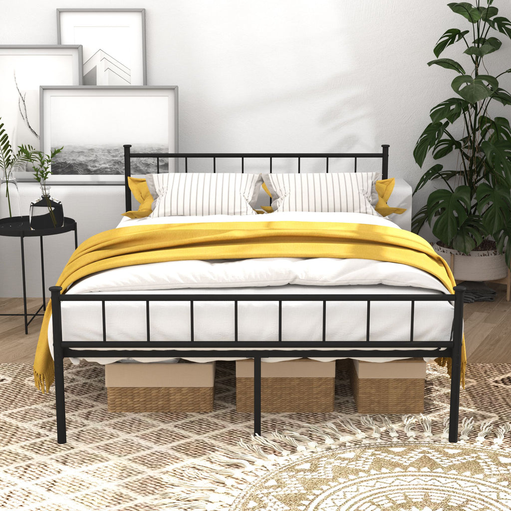 Classic Bed Frame with Headboard and Under-Bed Storage