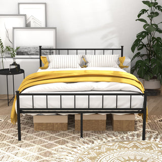 Classic Bed Frame with Headboard and Under-Bed Storage