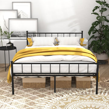 Classic Bed Frame with Headboard and Under-Bed Storage