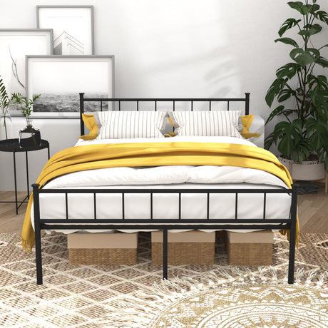 Classic Bed Frame with Headboard and Under-Bed Storage