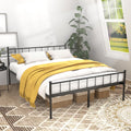 Classic Black Queen Bed Frame with Under-Bed Storage