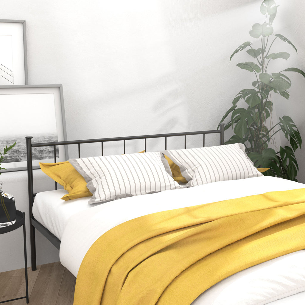 Classic Black Queen Bed Frame with Under-Bed Storage