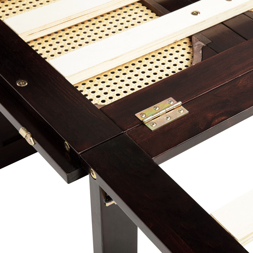 Espresso Queen Murphy Cabinet Bed with Charging Station