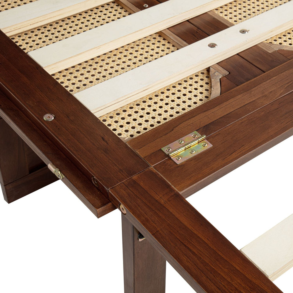 Murphy Cabinet Bed with Charging Station and Rattan Detail