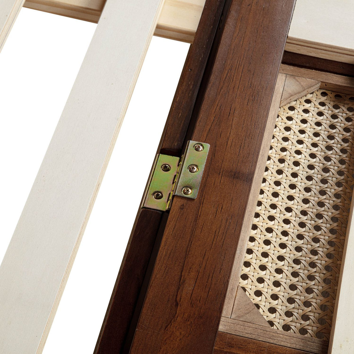 Murphy Cabinet Bed with Charging Station and Rattan Detail