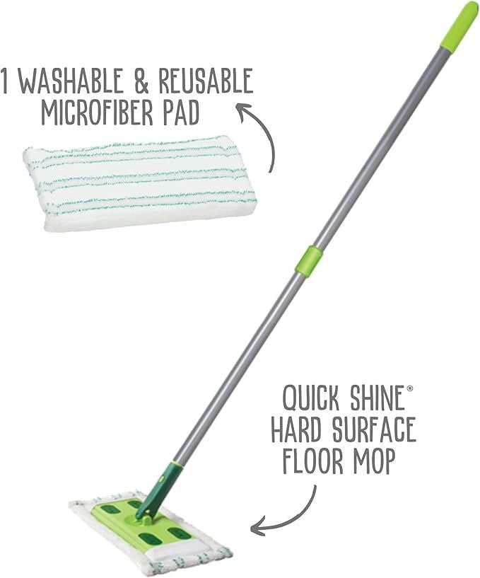 Quick Shine Sustainable Hard Surface Floor Mop Kit with Reusable Pad