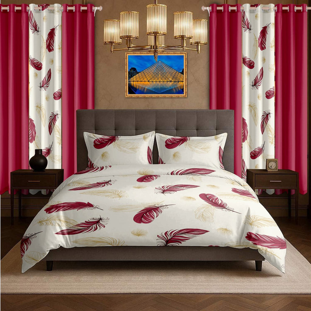 9-Piece Luxury Bedspread and Curtain Set with Bamboo Microfiber