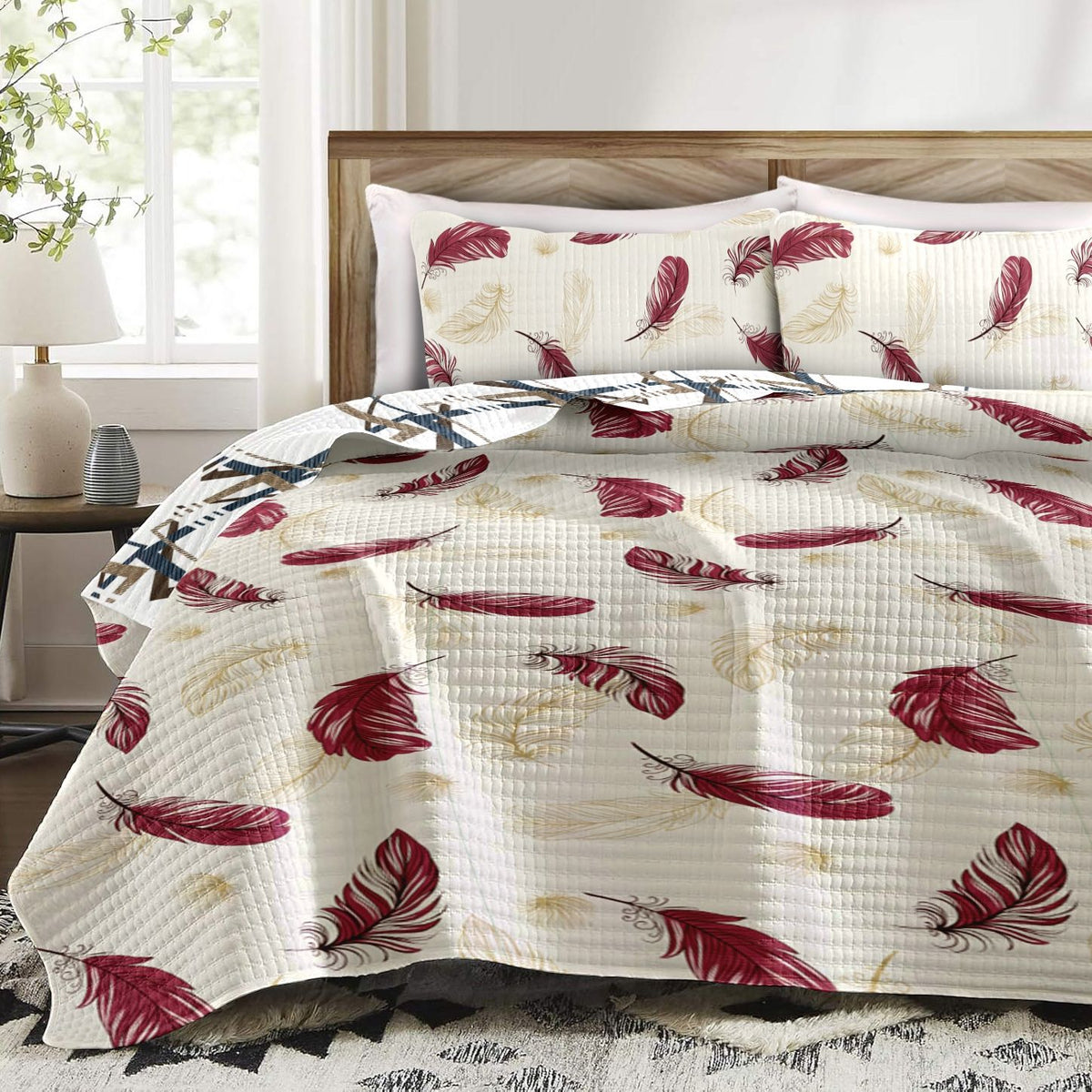 9-Piece Luxury Bedspread and Curtain Set with Bamboo Microfiber