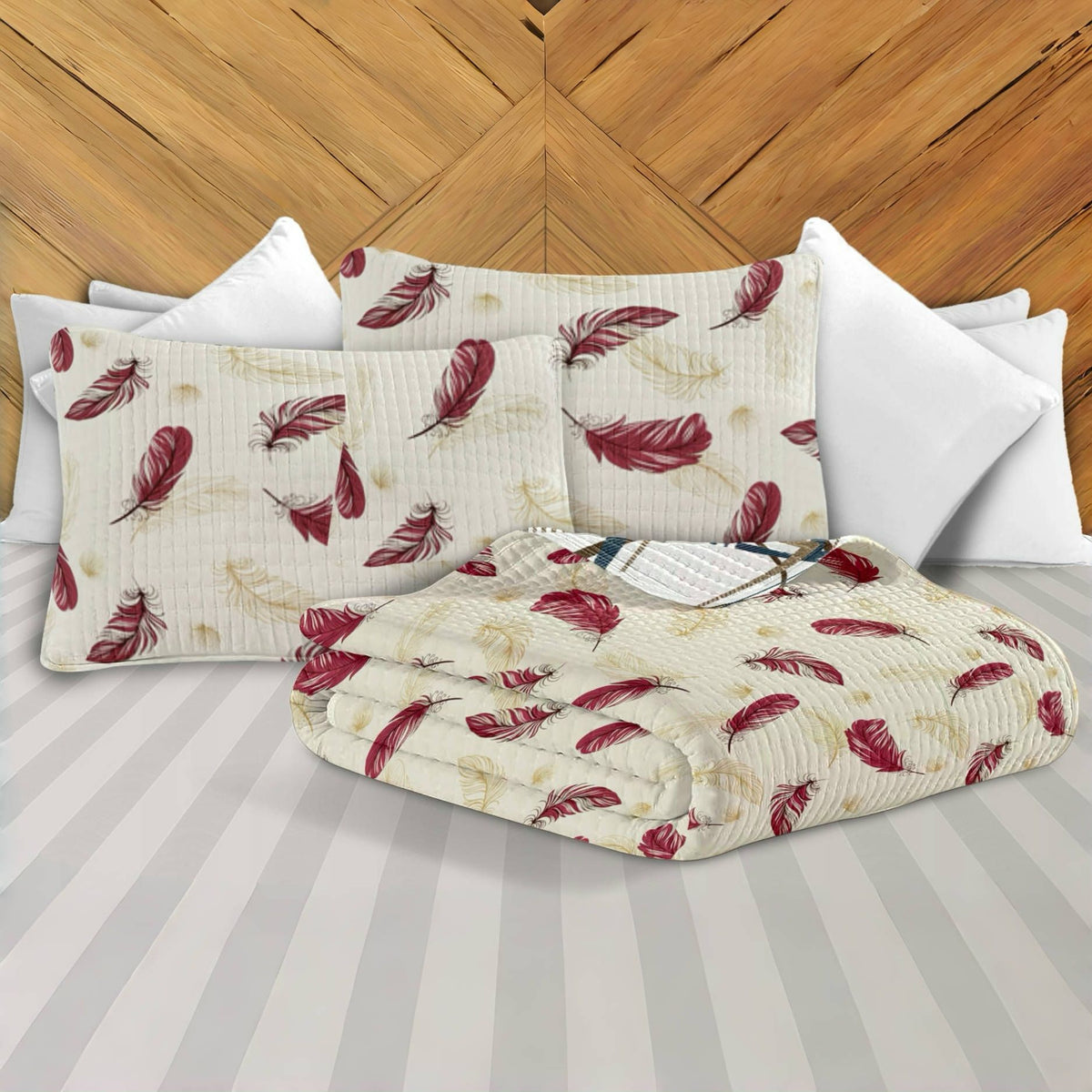 9-Piece Luxury Bedspread and Curtain Set with Bamboo Microfiber