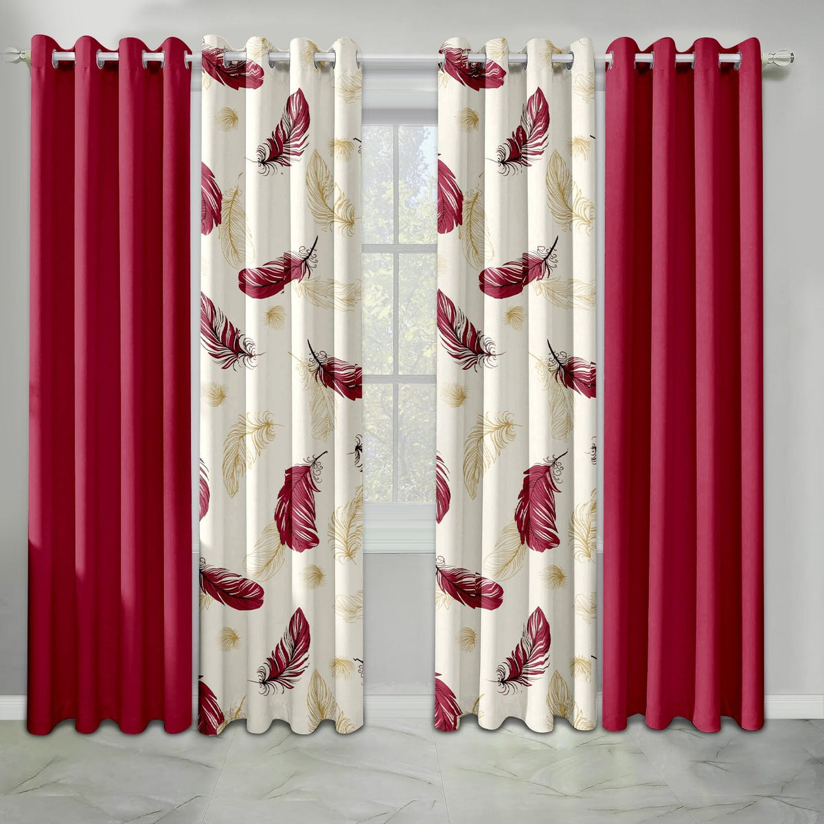 9-Piece Luxury Bedspread and Curtain Set with Bamboo Microfiber