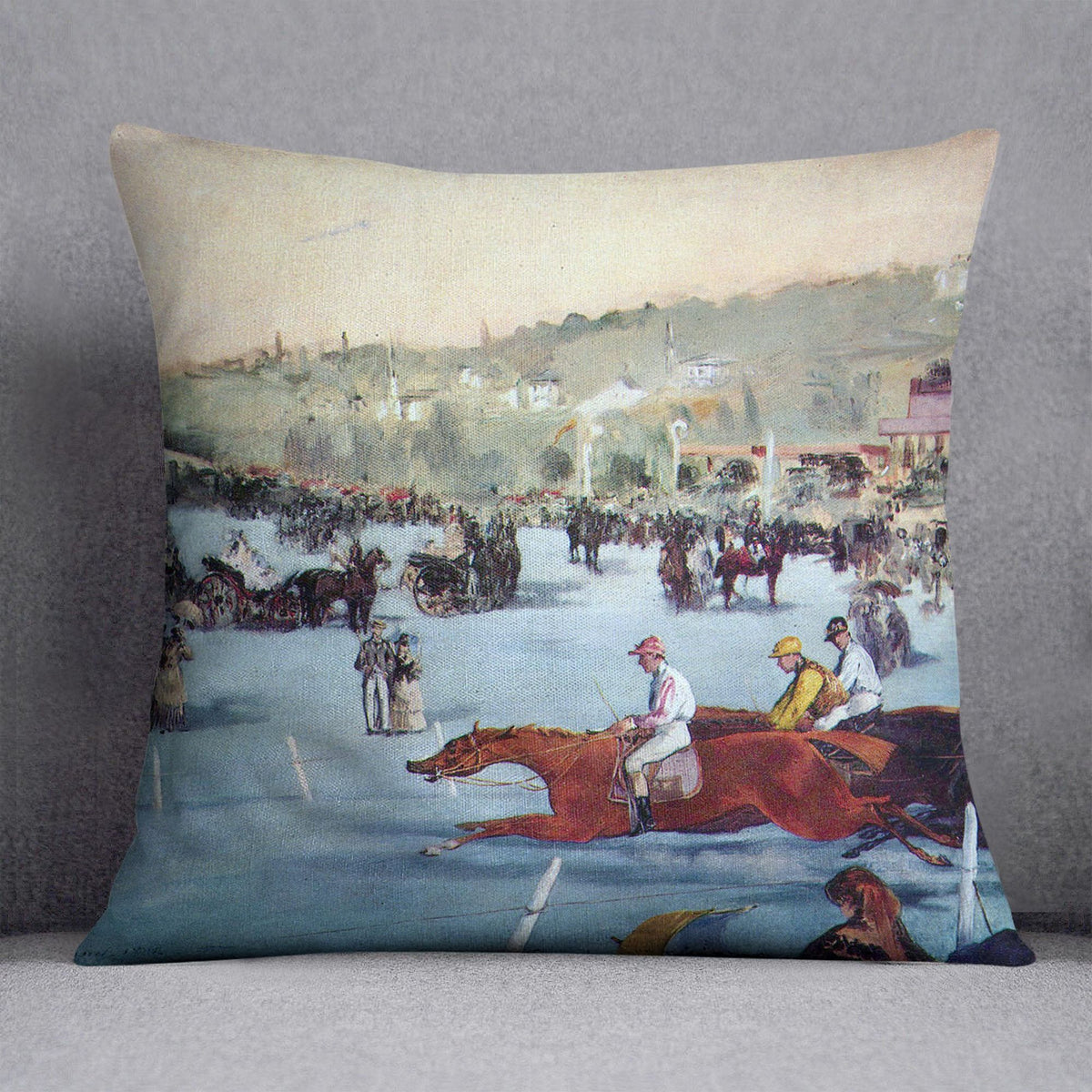 Manet’s Races at the Bois de Boulogne Cushion