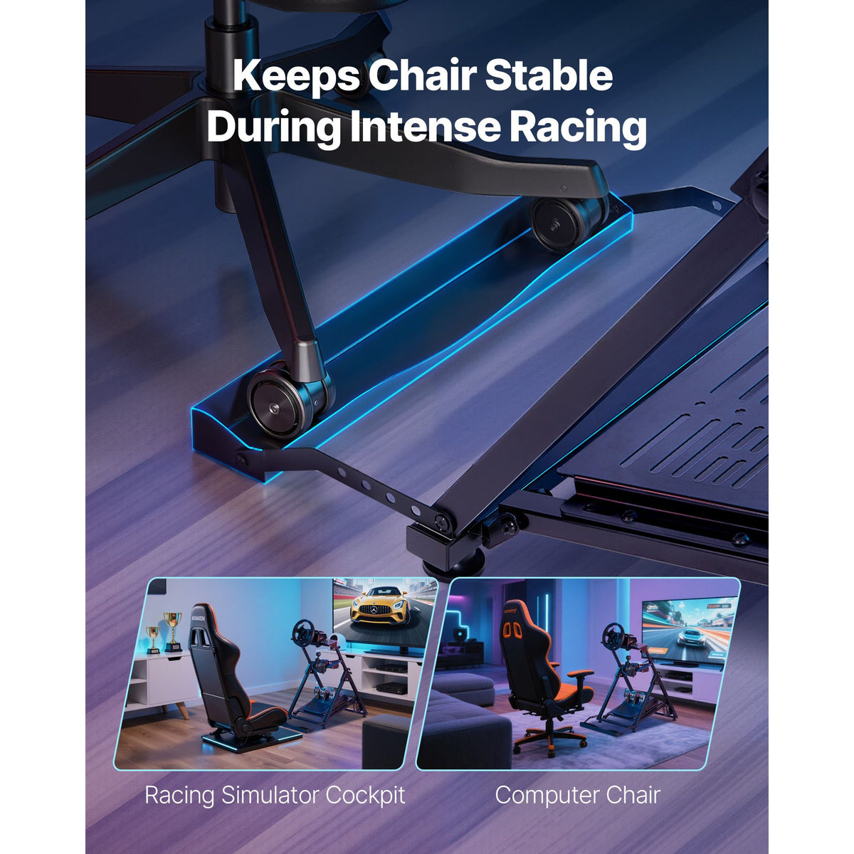 Adjustable and Foldable Racing Wheel Stand for Major Sim Racing Brands